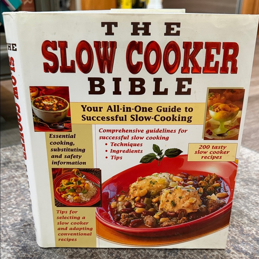The Slow Cooker Bible Cookbook - Red & White Cover